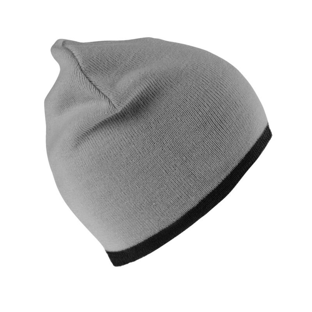 Result Winter Essentials Unisex Adult Reversible Fashion Beanie / Gray/Black